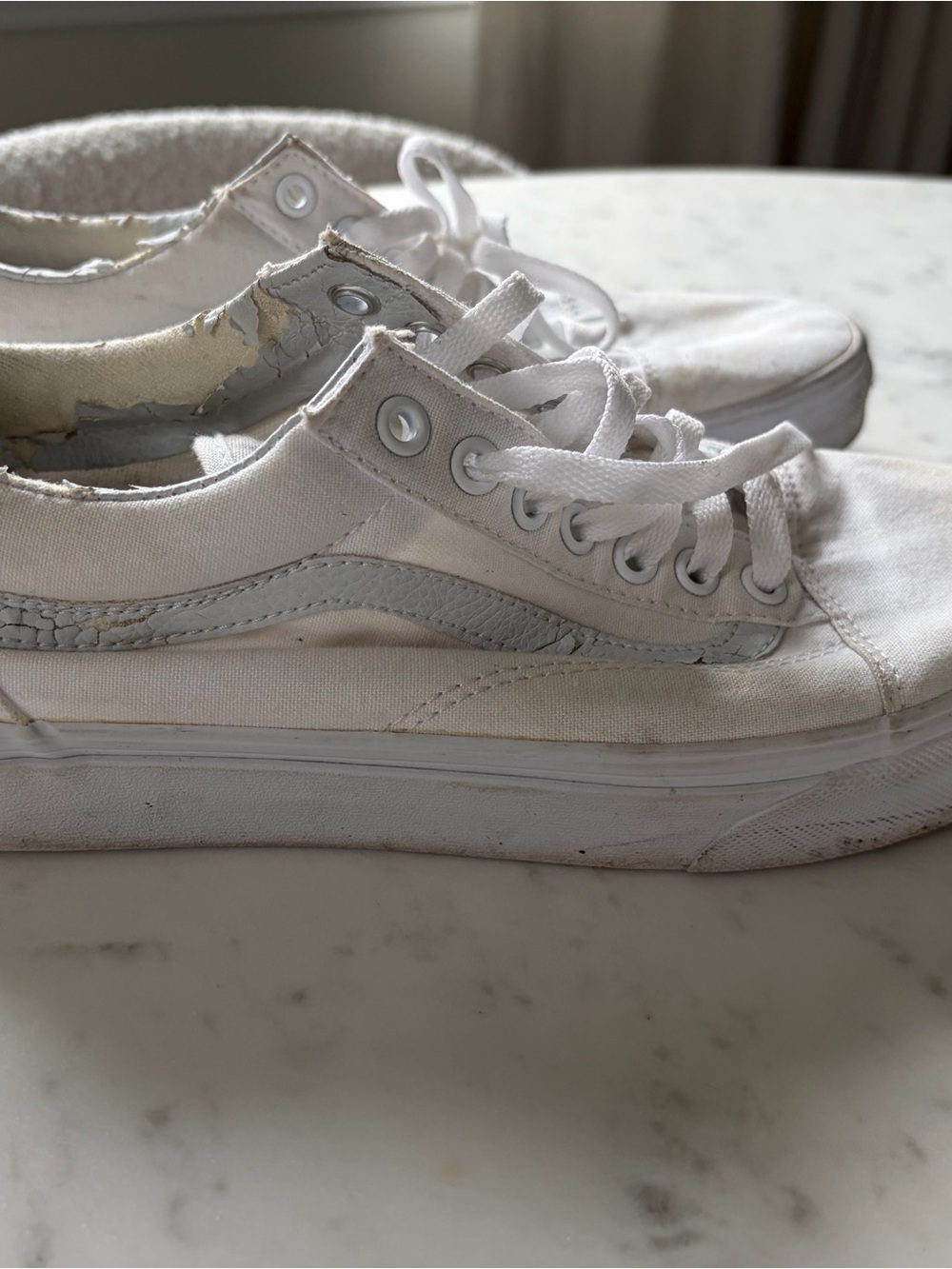 Vans White Low-Top Canvas Sneakers